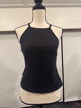 Athleta Black High-Neck Halter Tank